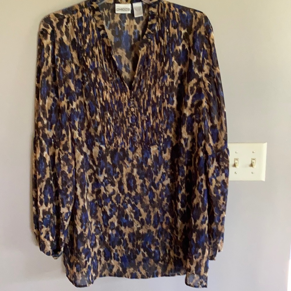 Abstract Animal Print Blouse